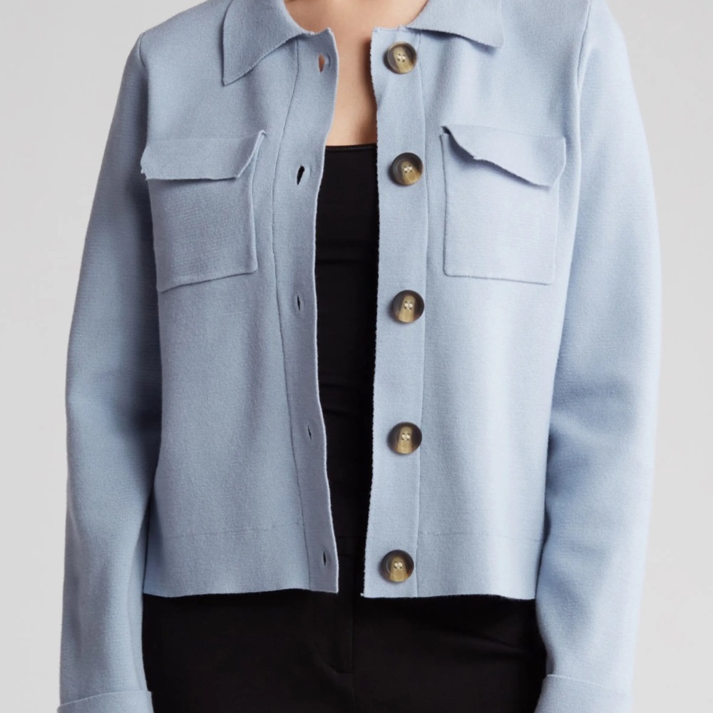 T Tahari collar button front cardigan sweater, NWT, small/petite